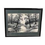 Japanese Silk Embroidery Landscape Artwork