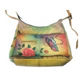 Anuschka Hand-Painted Leather Shoulder Bag
