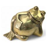 VTG Brass Reclining Frog Figure