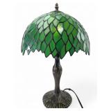 Tiffany Style Green Stained Glass Table Lamp