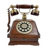 Western Electric Wood and Brass Rotary replica Tel