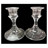 Pr. Pressed Glass Candlesticks
