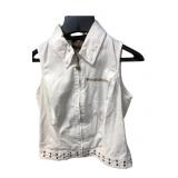 Harley-Davidson White Cotton Studded Vest