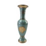 Indian Brass and Enamel Marine Motif Vase
