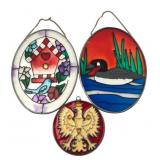 Set of 3 Stained Glass Style Suncatchers