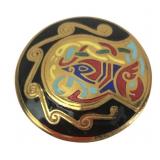VTG Enamel Book of Kells Bird Motif Brooch