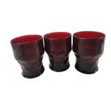 Anchor Hocking Georgian Ruby Glass Flat Tumblers