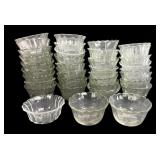 Set of 50 Pressed Glass Scalloped Dessert Bowls