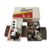 El Producto Cigar Box and Assorted Vintage Buttons
