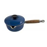Le Creuset Blue Enameled Cast Iron Saucepan 14