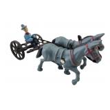 Cast Iron Horse-Drawn Cart with Driver