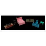 Vintage Plastic Dollhouse Furniture Set