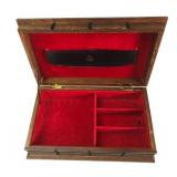 Vintage Japanese Carved Wood Jewelry Box