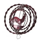 Metallic Red Metal Rooster Kinetic Wind Spinner