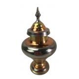 VTG Tri-Color Brass, Copper, and Chrome Urn
