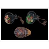 El Incanato Ceramic Ocarina and Pair of Castanets