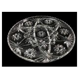 Pressed Glass Star and Fan Pattern Serving Tray
