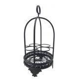 Wrought Iron Style 4-Bottle Wine Caddy