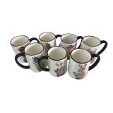 Hipster Animal Portrait Ceramic Mugs, Set of 7