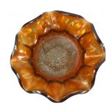 VTG Marigold Carnival Glass Grape Pattern Bowl