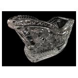 Pressed Glass Sleigh Candy Dish