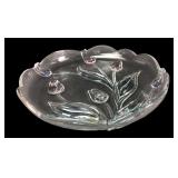 Pressed Glass Tulip Motif Serving Platter