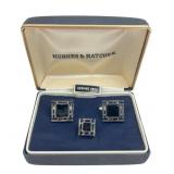 Hughes & Hatcher Cufflink and Tie Tack Set