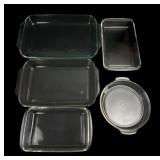 Pyrex and Glasbake Glass Baking Dish Set