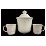Pfaltzgraf Calla Lily Stoneware Canister and Mugs