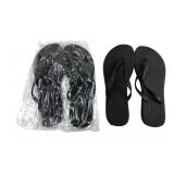 Two Pairs of Black Rubber Flip Flops