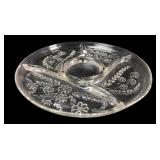Pressed Glass Floral Divided Serving Plate