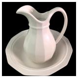 White Ironstone Pitcher and Basin Set