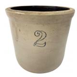 Stoneware 2-Gallon Crock with Cobalt Blue Number