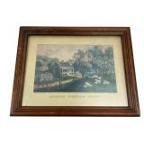 Currier & Ives American Homestead Spring Lithograp
