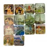 Art Nouveau Style Paris and Mucha Coaster Set