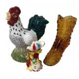Fenton Glass Boot and Figurine Assortment