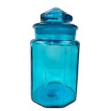 VTG L.E. Smith 10-Panel Peacock Blue Canister