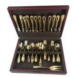 Farberware Gold-Plated Flatware Set in Wood Case