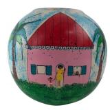 Diane Hand-Painted Caribbean Scene Ceramic Vase