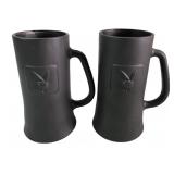 VTG Playboy Matte Black Glass Beer Steins, Pr.