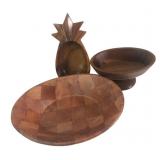 John Cowden Woodcarvers Pedestal Bowl and Trays
