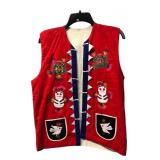 Hand-Embroidered Otomi Style Folk Art Vest