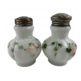 Hand-Painted Milk Glass Salt and Pepper Shakers