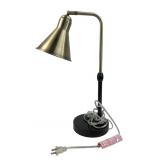 Modern Brass and Black Metal Desk Lamp
