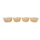 Fire-King Peach Lustre Scalloped Rim Bowls
