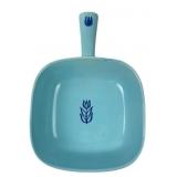 Blue Earthenware Handled Dish with Tulip Motif