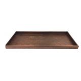 Copper-Toned Metal Boot Tray with Fleur-de-Lis