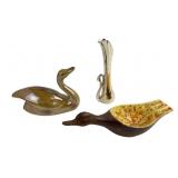 Assorted Ceramic and Silverplate Bird Figurines