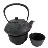Japanese Style Cast Iron Tetsubin Teapot and Warme
