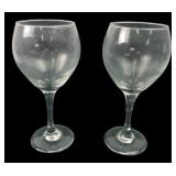 Pr. Clear Glass Wine Goblets, 9"H